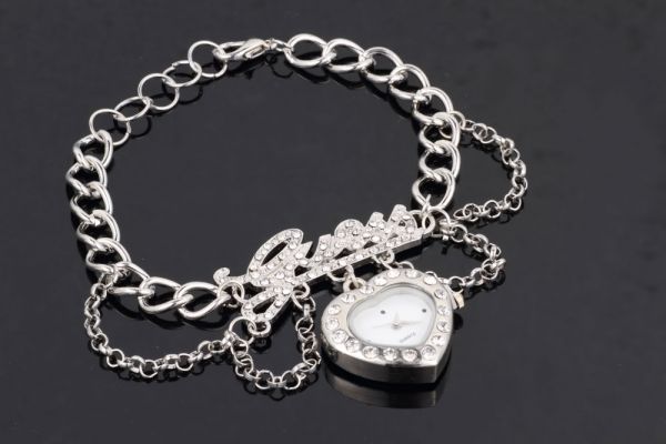 023 Relógio Analógico Pulseira Prata