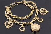 022 Relógio Analógico Pulseira Ouro